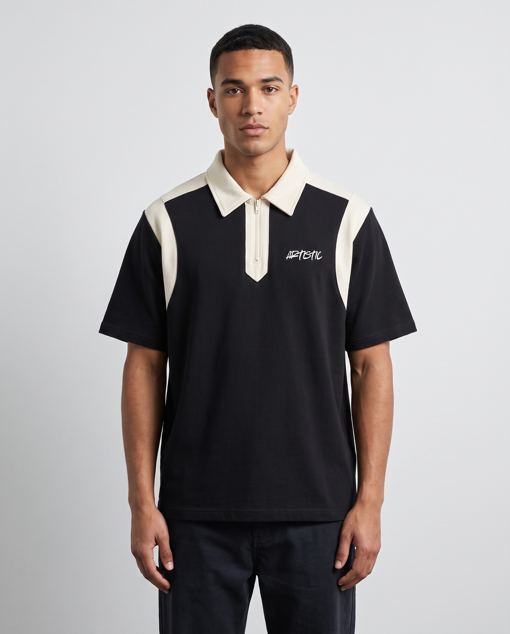 The Night Cap zip polo — front