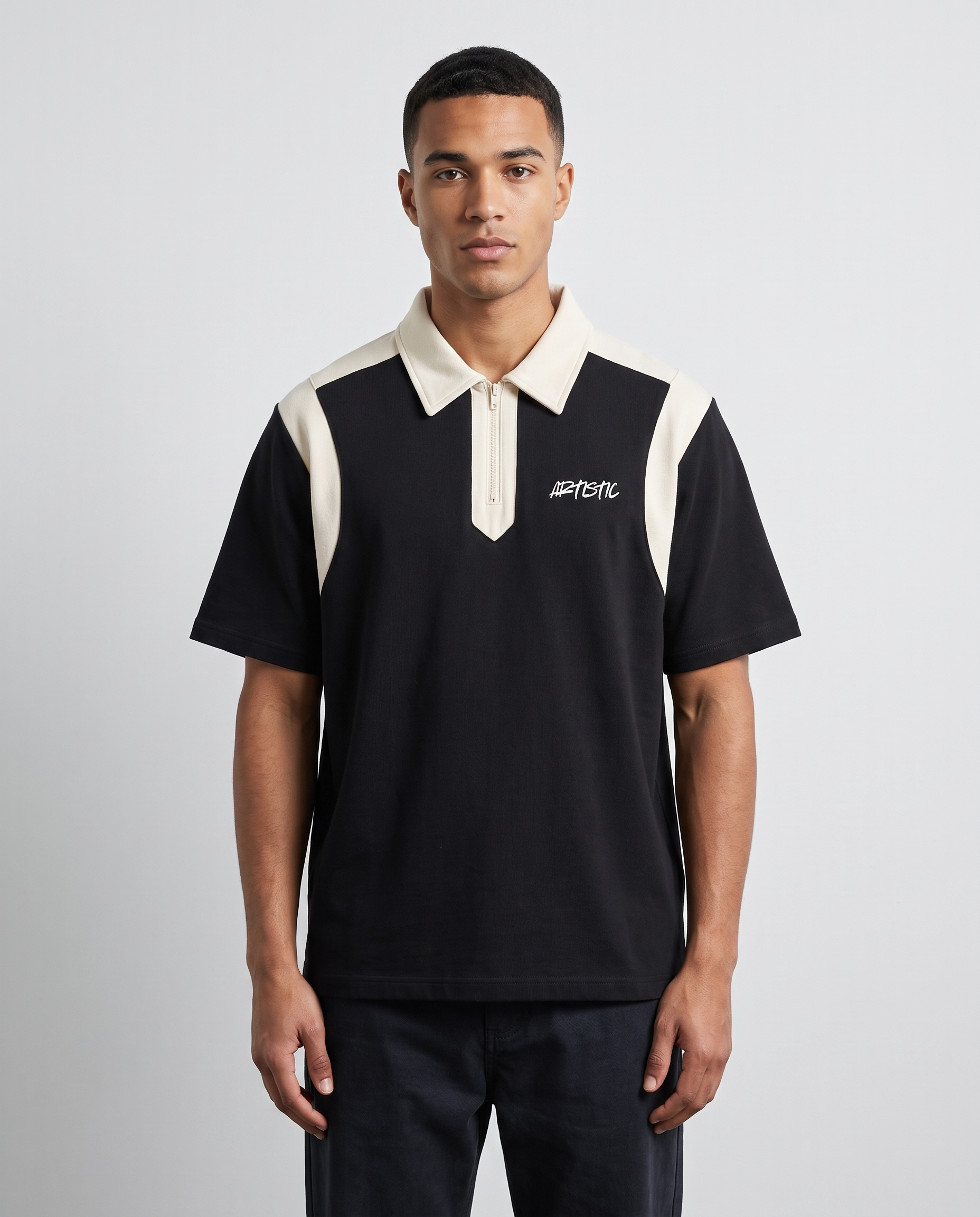 The Night Cap zip polo — front