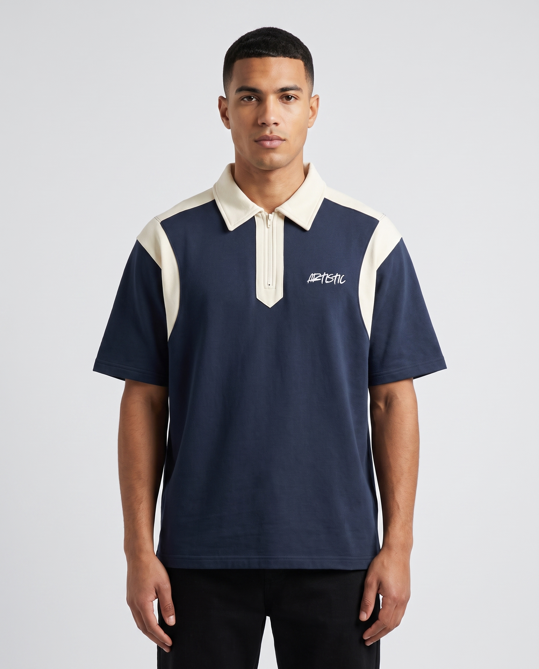 The Deep End zip polo — front