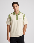 The Green Room zip polo — front