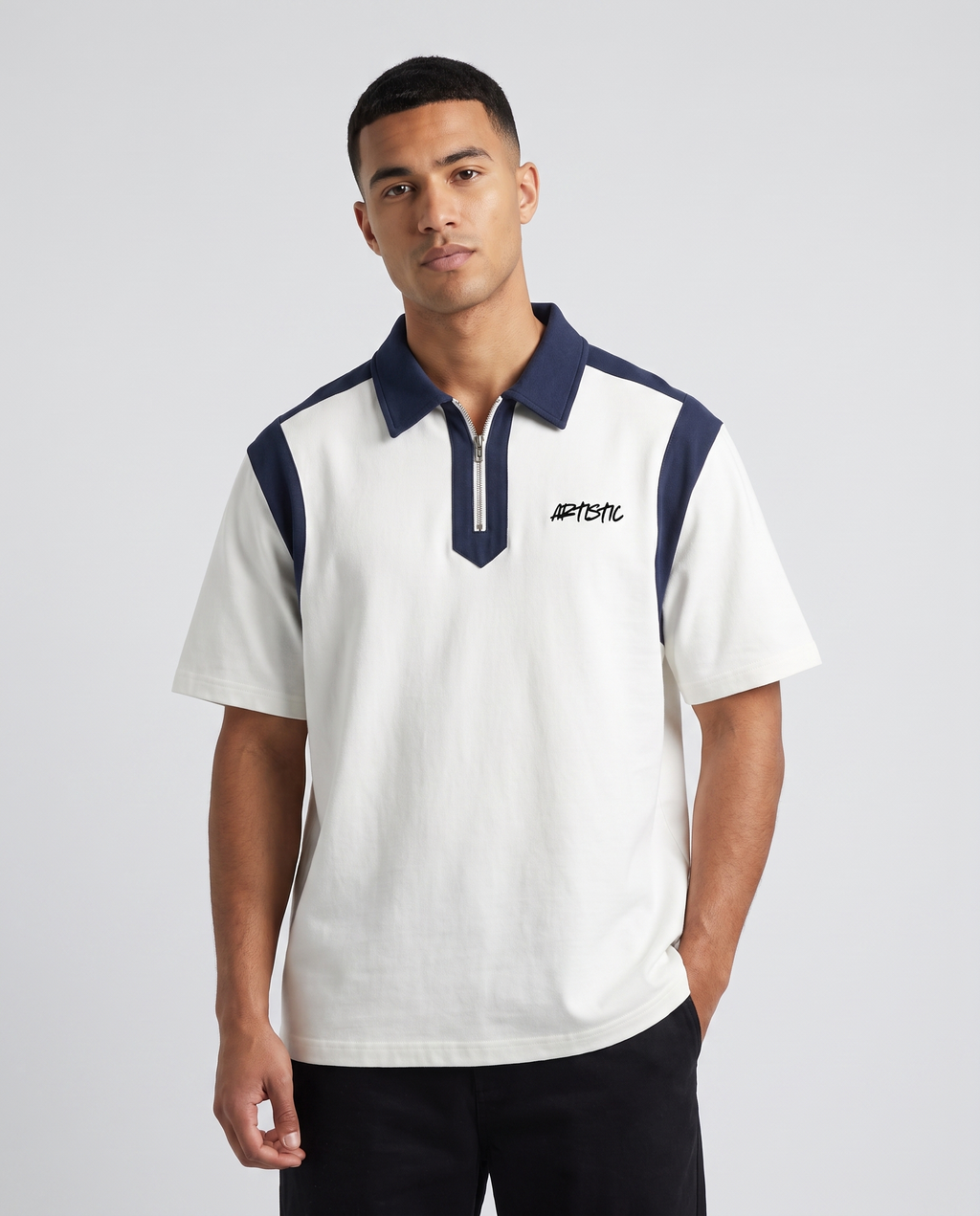 The Coconut Club zip polo — front